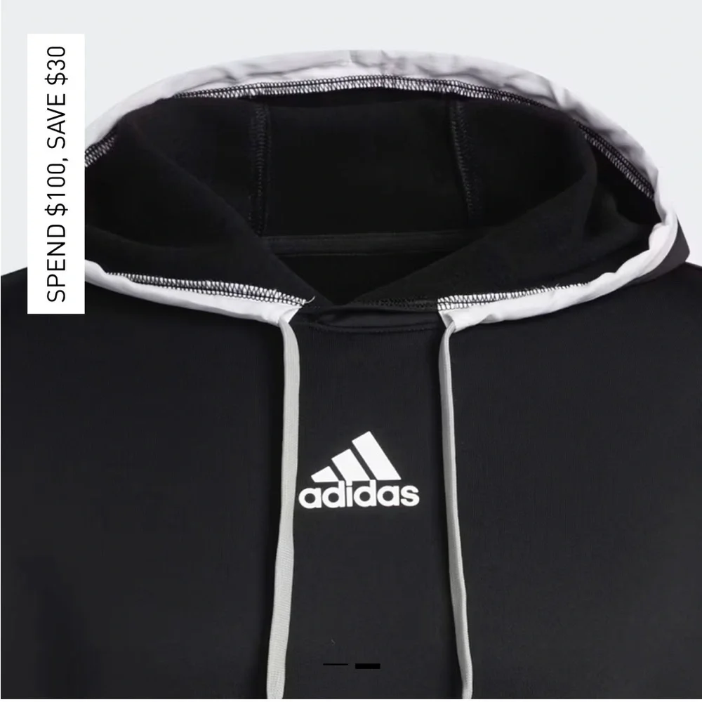 Adidas Black Hoodie with grey Trim